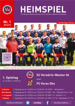 HEIMSPIEL - BI Die Aktuelle Stadionzeitung Vom SC Vorwärts-Wacker 04 Billstedt