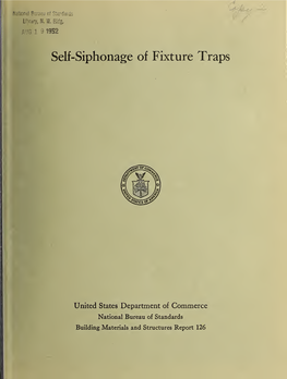 Self-Siphonage of Fixture Traps