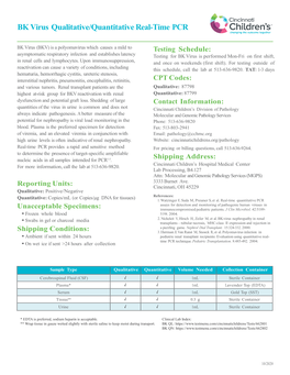 BK Virus Qualitative/Quantitative Real-Time PCR