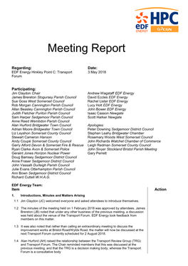 Meeting Report