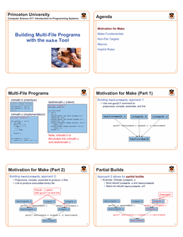 Building Multi-File Programs with the Make Tool