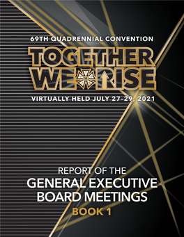 General Executive Board Meetings Book 1 James J