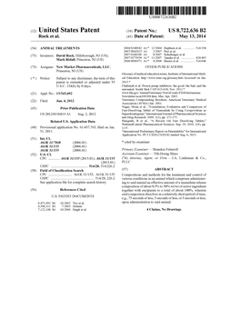 (12) United States Patent (10) Patent No.: US 8,722,636 B2 Rock Et Al