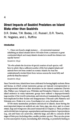 Direct Impacts of Seabird Predators on Island Biota Other Than Seabirds D.R