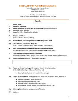 DAKOTA COUNTY PLANNING COMMISSION Dakota County Western Service Center 14955 Galaxie Avenue Apple Valley, MN 55124