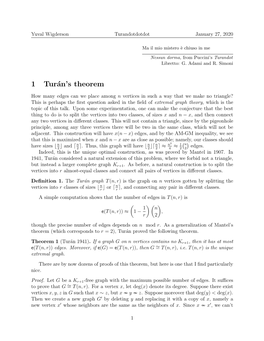 1 Turán's Theorem