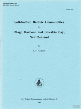 Soft-Bottom Benthic Communities Otago Harbour and Blueskin Bay