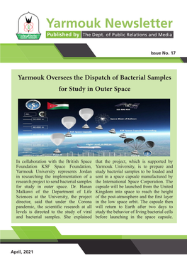Yarmouk Oversees the Dispatch of Bacterial Samples for Study in Outer Space