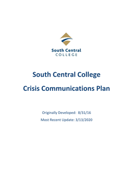 South Central College Crisis Communications Plan