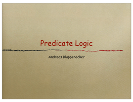 Predicate Logic