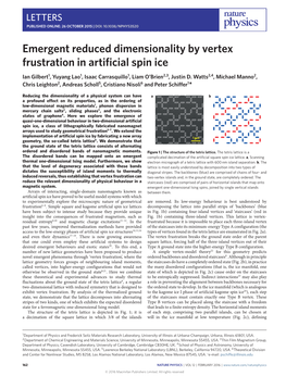 Emergent Reduced Dimensionality by Vertex Frustration in Artificial Spin