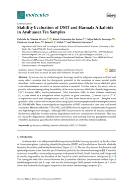 Stability Evaluation of DMT and Harmala Alkaloids in Ayahuasca Tea Samples