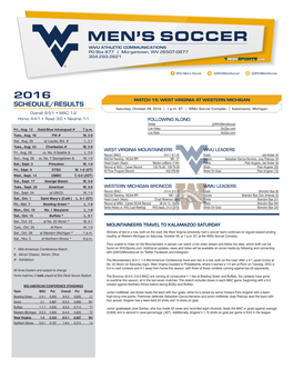 SCHEDULE/RESULTS Saturday, October 29, 2016 | 1 P.M