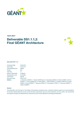 Final GÉANT Architecture