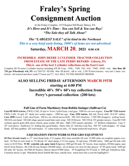 Fraley's Spring Consignment Auction