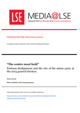 Partisan Dealignment and the Rise of the Minor Party at the 2015 General Election
