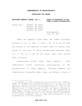 FY 2003) F275064 (FY 2004) F281187 (FY 2005) Promulgated: June 14, 2007