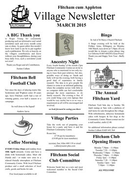 Flitcham Newsletter March 2015