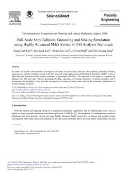 Full-Scale Ship Collision, Grounding and Sinking Simulation Using Highly Advanced M&S System of FSI Analysis Technique