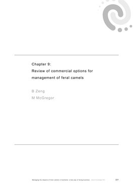 Review of Commercial Options for Management of Feral Camels