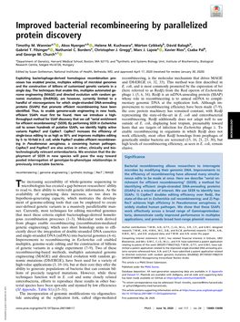 Improved Bacterial Recombineering by Parallelized Protein Discovery