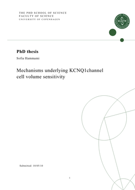 Mechanisms Underlying Kcnq1channel Cell Volume Sensitivity
