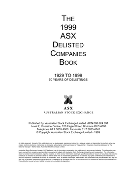 Delisted Companies 1999