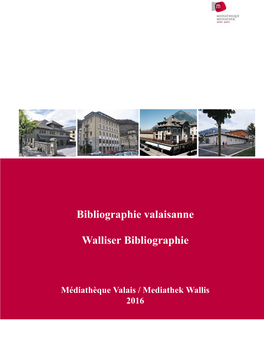 Bibliographie Valaisanne 2016