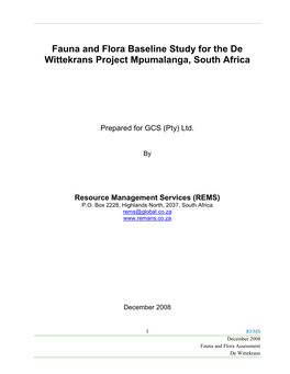 Annexure I Fauna & Flora Assessment.Pdf