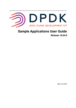 Sample Applications User Guide Release 16.04.0