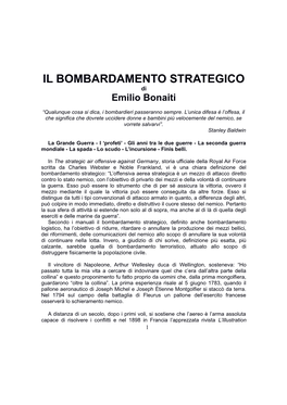 IL BOMBARDAMENTO STRATEGICO Di Emilio Bonaiti