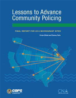 Lessons to Advance Community Policing: Final Report For