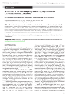 Systematics of the Arctioid Group: Disentangling Arctium and Cousinia (Cardueae, Carduinae)