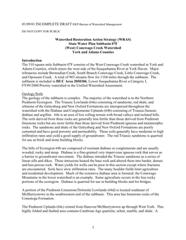 Conewago Creek Watershed York and Adams Counties