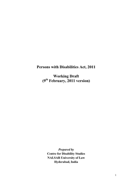 Persons with Disabilities Act, 2011 Working Draft (9