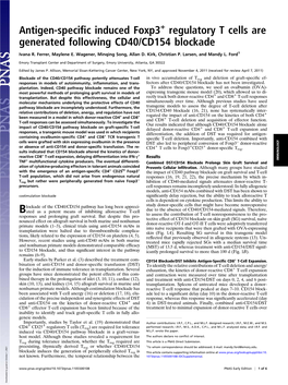 Antigen-Specific Induced Foxp3 Regulatory T Cells Are Generated