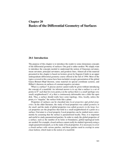 Basics of the Differential Geometry of Surfaces