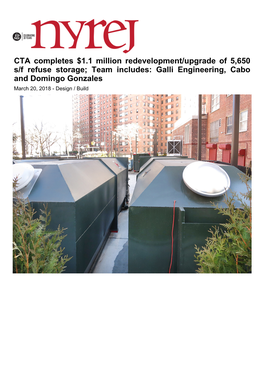 CTA Completes $1.1 Million Redevelopment/Upgrade of 5650 S/F Refuse Storage