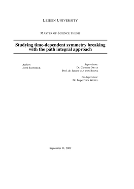 Studying Time-Dependent Symmetry Breaking with the Path Integral Approach