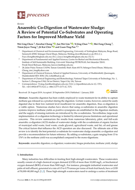 Anaerobic Co-Digestion of Wastewater Sludge: a Review of Potential Co-Substrates and Operating Factors for Improved Methane Yield