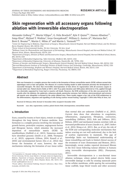 Skin Regeneration with All Accessory Organs Following Ablation with Irreversible Electroporation