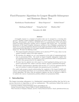 Fixed-Parameter Algorithms for Longest Heapable Subsequence and Maximum Binary Tree