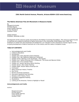 The Native American Fine Art Movement: a Resource Guide by Margaret Archuleta Michelle Meyers Susan Shaffer Nahmias Jo Ann Woodsum Jonathan Yorba