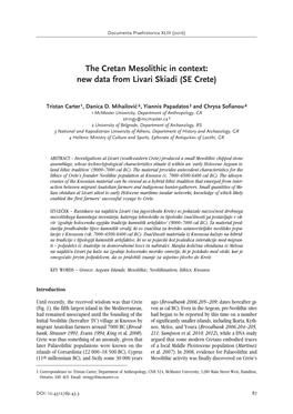 The Cretan Mesolithic in Context> New Data from Livari Skiadi (SE Crete)