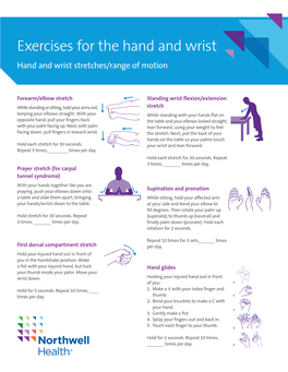 Hand and Wrist Stretches/Range of Motion