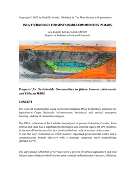 Inca Technology for Sustainable Communities in Mars