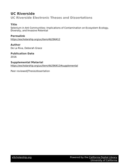 UC Riverside UC Riverside Electronic Theses and Dissertations