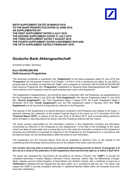 Deutsche Bank Aktiengesellschaft