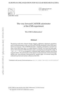 The Very Forward CASTOR Calorimeter of the CMS Experiment