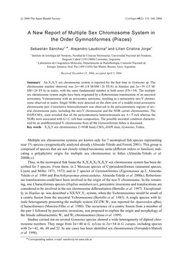 A New Report of Multiple Sex Chromosome System in the Order Gymnotiformes (Pisces)